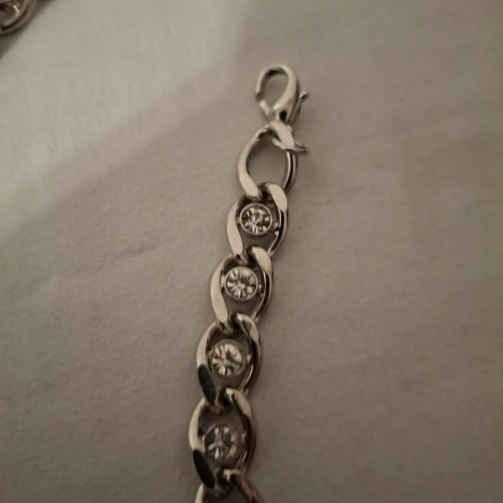 Silver Color Girl's Chain And Rhinestone Belt